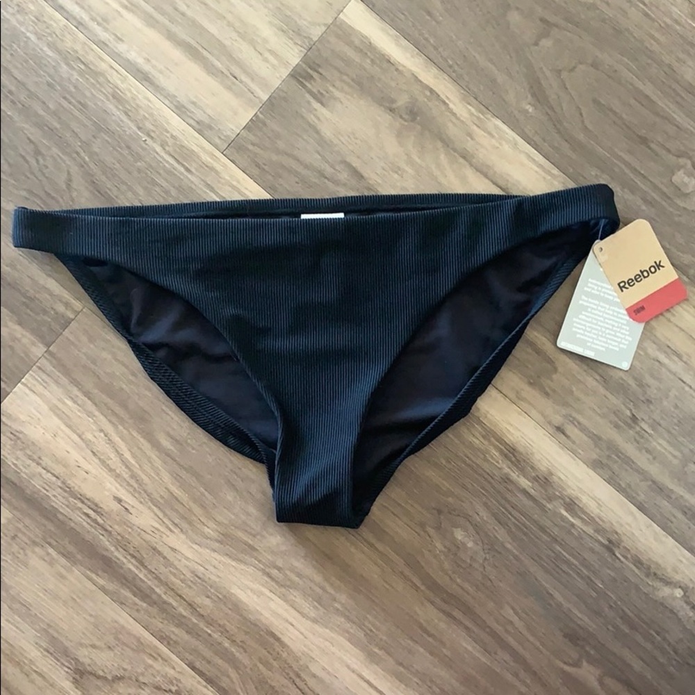 Reebok‎ New Black Ribbed Bikini Swim Bottoms
